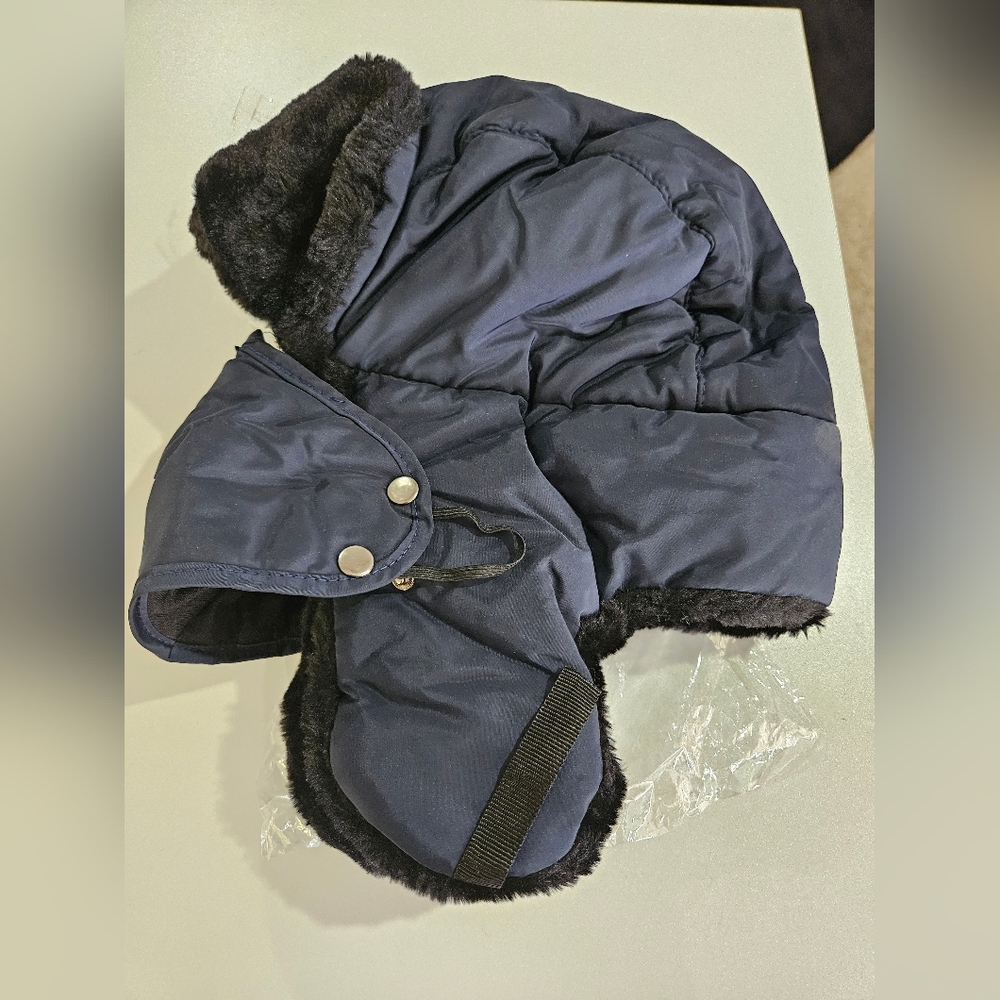 Navy Blue And Black Winter Hat